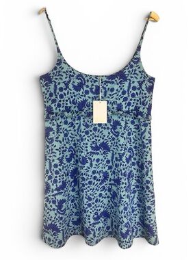 Smith & Quinn The Primrose Porcelain Petals Blue Floral Spaghetti-Strap Dress M